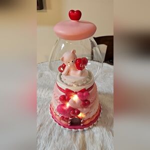 Valentine's Day Teddy Bear LED Bubblegum Machine Decor